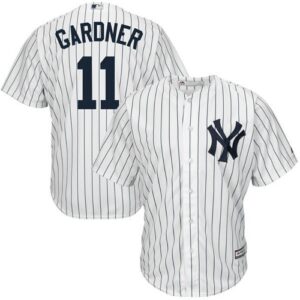 Men's New York Yankees #11 Brett Gardner White Cool Jersey