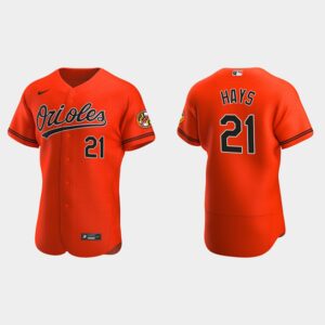 Men's Baltimore Orioles #21 Austin Hays Orange Alternate Flex Base Jersey