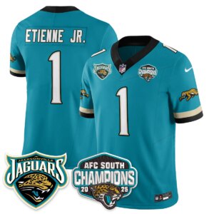Travis Etienne Jr. #1 Jacksonville Jaguars JAX AFC South Division Champions Vapor Limited Throwback Jersey - All Stitched