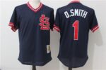 Mitchell and Ness St. Louis Cardinals #1 Ozzie Smith Dark Blue Jersey