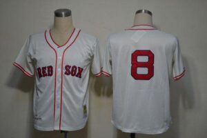 Mitchell And Ness 1967 Boston Red Sox #8 Carl Yastrzemski Cream Stitched Throwback Jersey