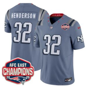 TreVeyon Henderson #32 New England Patriots NE 2025 "Rivalries" AFC East Champions Vapor Limited Jersey - All Stitched