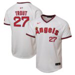 Youth Los Angeles Angels Mike Trout #27 White Alternate 2 Limited Player Jersey