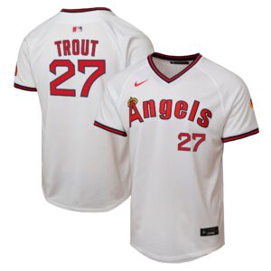 Youth Los Angeles Angels Mike Trout #27 White Alternate 2 Limited Player Jersey