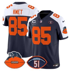 Cole Kmet #85 Chicago Bears CHI Dick Butkus Patch Throwback Vapor Limited Jersey - All Stitched