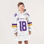 Kid 18 Minnesota Football Unisex Blanket Hoodie