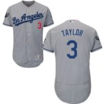 Los Angeles Dodgers #3 Chris Taylor Grey Flexbase Collection 2018 World Series Stitched Jersey