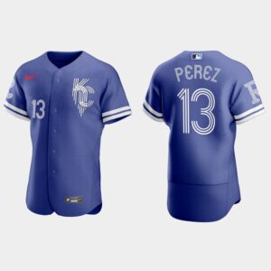 Men's #13 Salvador Perez Kansas City Royals 2022 City Connect Jersey - Royal