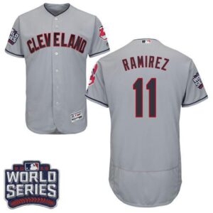 Cleveland Indians #11 Jose Ramirez Grey Flexbase Collection 2016 World Series Bound Stitched Jersey