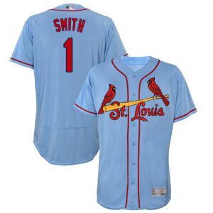 St. Louis Cardinals #1 Ozzie Smith Light Blue Flexbase Collection Stitched Jersey