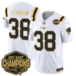 Rhamondre Stevenson #38 New England Patriots 2026 AFC East Champions Gold Vapor Limited Jersey - All Stitched