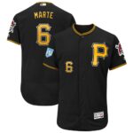 Men's Pittsburgh Pirates #6 Starling Marte Majestic Black 2019 Spring Training Flex Base Player Jersey