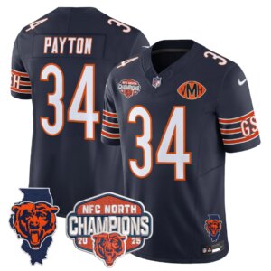 Walter Payton #34 Chicago Bears CHI 2025 NFC North Champions Patch Jersey V2 - All Stitched