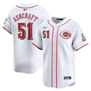 Men's Cincinnati Reds Graham Ashcraft  White Home Limited Player Jersey