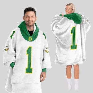 Adult #1 Oregon Football Unisex Blanket Hoodie