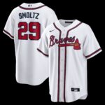 Atlanta Braves John Smoltz #29 White Home Retired Player Replica Jersey
