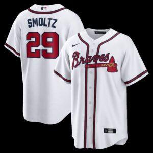 Atlanta Braves John Smoltz #29 White Home Retired Player Replica Jersey