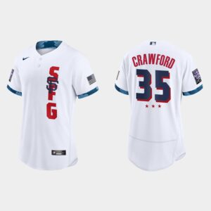 Men's San Francisco Giants #35 Brandon Crawford White 2021 All-Star Game Jersey