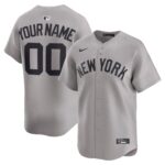 New York Yankees Gray Away Limited Custom #00 Jersey