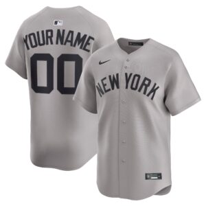 New York Yankees Gray Away Limited Custom #00 Jersey