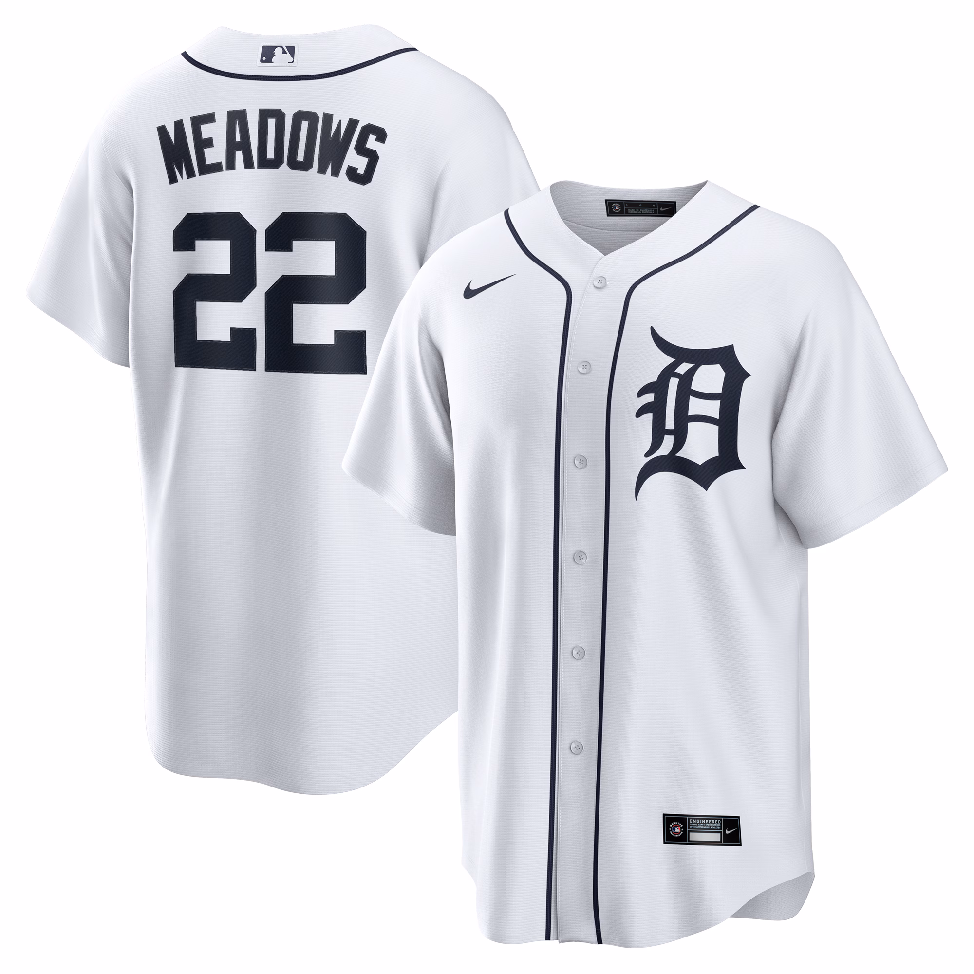 Parker Meadows #22 Detroit Tigers Home Replica Jersey - White