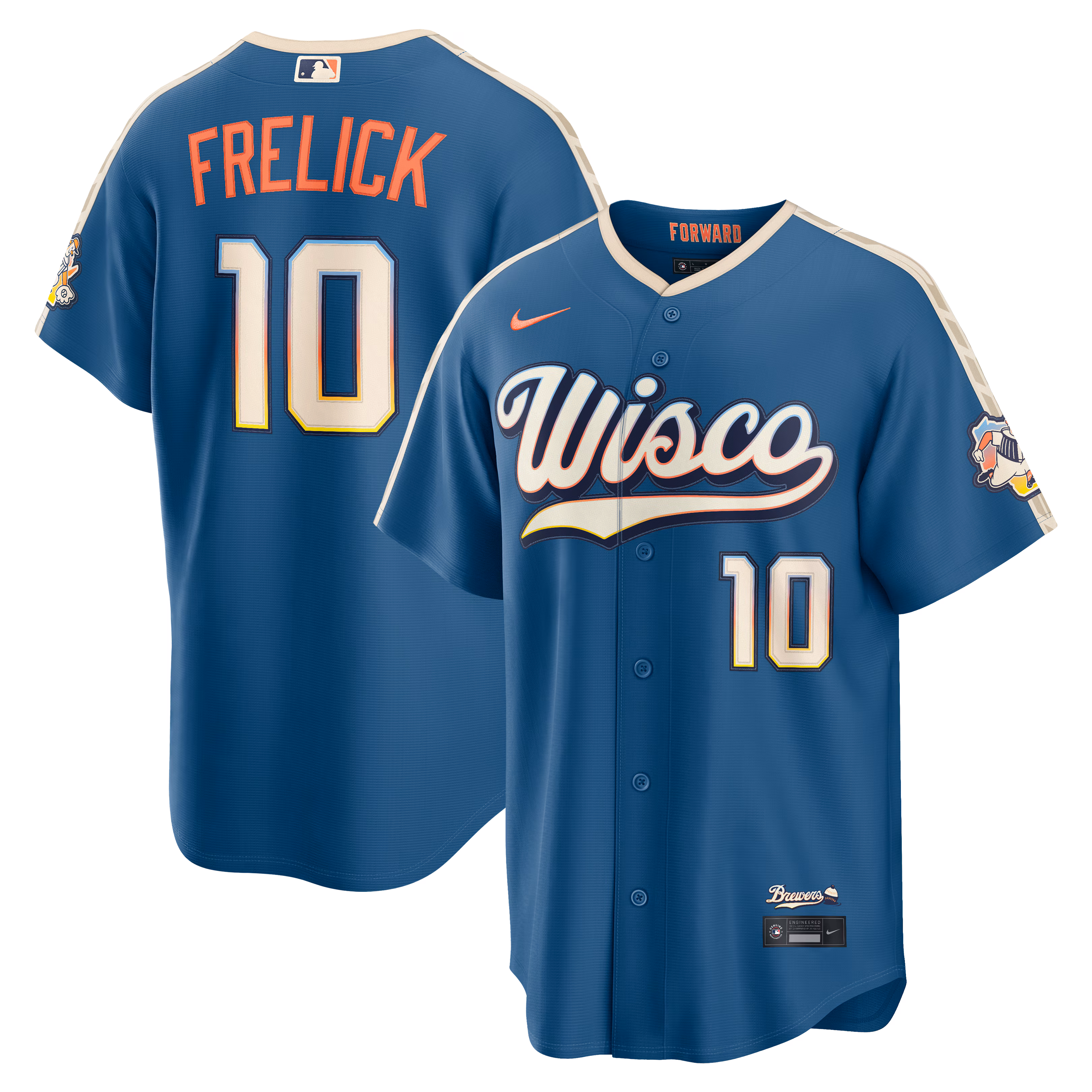 Milwaukee Brewers Sal Frelick #10 Mineral Blue 2026 City Connect Stadium Jersey