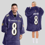 Adult Captain 8 Baltimore Football Unisex Blanket Hoodie