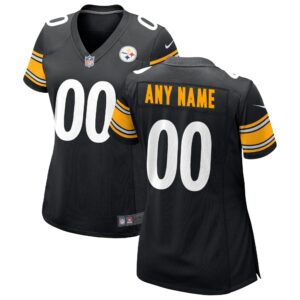 Pittsburgh Steelers  Women's Custom Game Jersey - Black