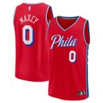 Tyrese Maxey Philadelphia 76ers  Fast Break Replica Player Jersey - Statement Edition - Red