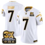 John Elway Denver Broncos-Time Champions Patch Gold Vapor Limited Jersey - All Stitched
