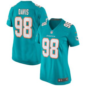 Raekwon Davis Miami Dolphins  Women's Game Jersey - Aqua