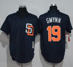 Mitchell And Ness 1996 San Diego Padres #19 Tony Gwynn Navy Blue Throwback Stitched Jersey