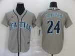 Men's Seattle Mariners #24 Ken Griffey Jr. Grey Stitched Cool Base  Jersey