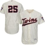 Minnesota Twins #25 Byron Buxton Cream Strip Flexbase Collection Stitched Jersey