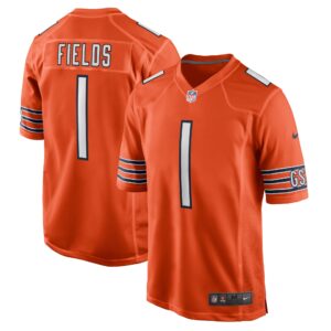 Justin Fields Chicago Bears  Player Game Jersey - Orange