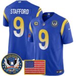 Matthew Stafford #9 Los Angeles Rams 2025 United States 250th Anniversary Patch Vapor Limited Jersey - All Stitched