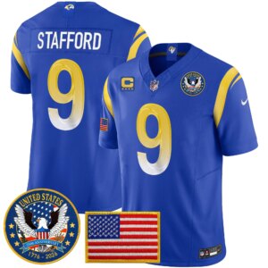 Matthew Stafford #9 Los Angeles Rams 2025 United States 250th Anniversary Patch Vapor Limited Jersey - All Stitched