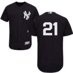 New York Yankees #21 Paul O'Neill Navy Blue Flexbase Collection Stitched Jersey