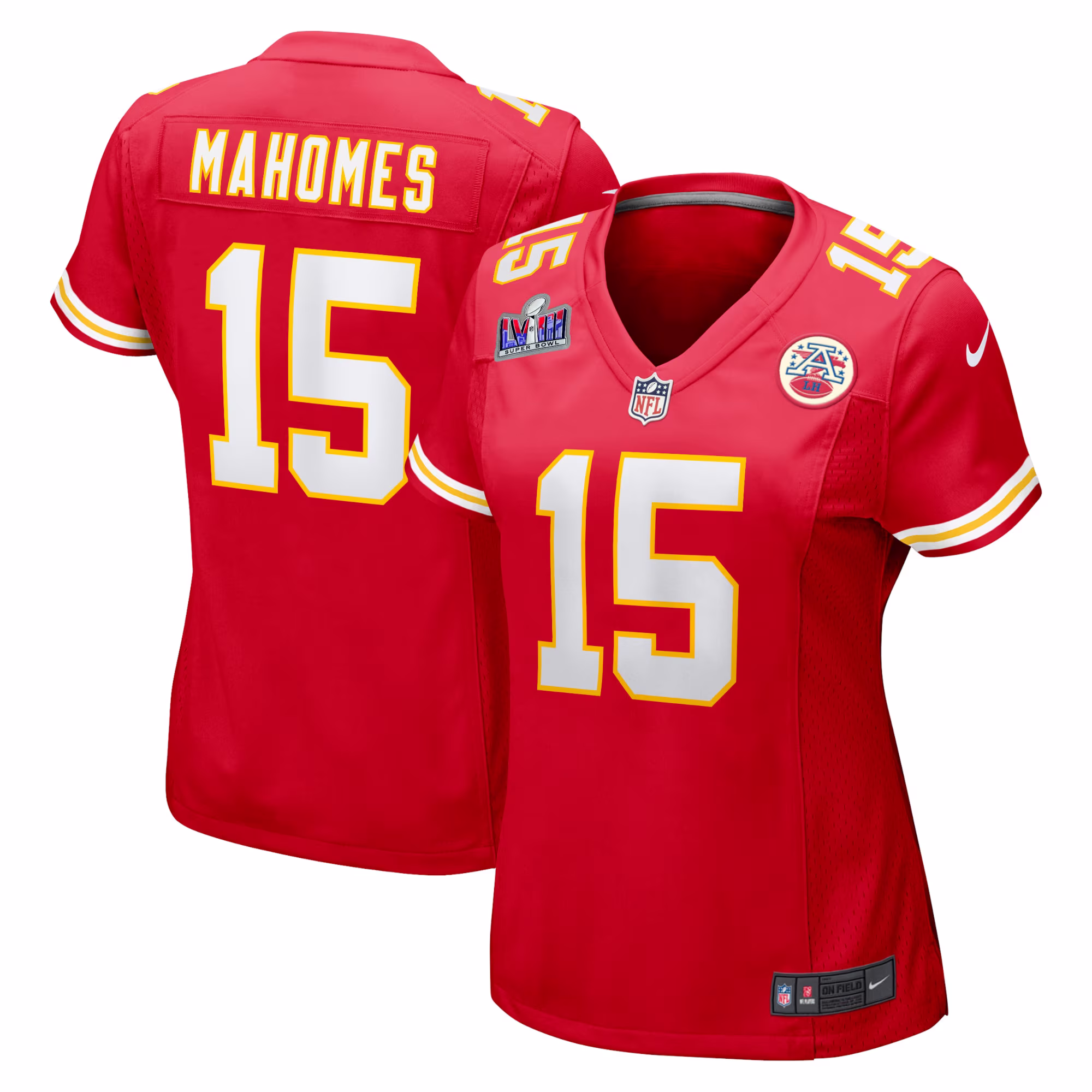 Patrick Mahomes Kansas City Chiefs  Women's 2023 Super Bowl LVIII Game Jersey - Red