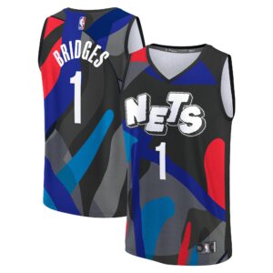 Unisex Brooklyn Nets Mikal Bridges  Black 2023/24 Fast Break Jersey - City Edition