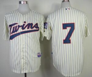 Minnesota Twins #7 Joe Mauer Stitched Cream Jersey