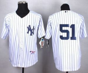 New York Yankees #51 Bernie Williams White Cool Base Stitched Jersey