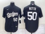 Men's  Los Angeles Dodgers #50 Mookie Betts Black Stitched Cool Base Jersey