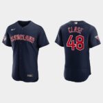 Men's Cleveland Guardians #48 Emmanuel Clase Flex Base Jersey - Navy