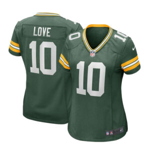 Green Bay Packers #10 Jordan Love Womens Home Game Jersey-Fir Green