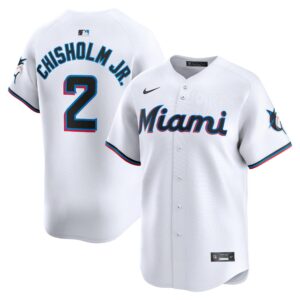 Men's Miami Marlins Jazz Chisholm Jr.  White Home Limited Player Jersey
