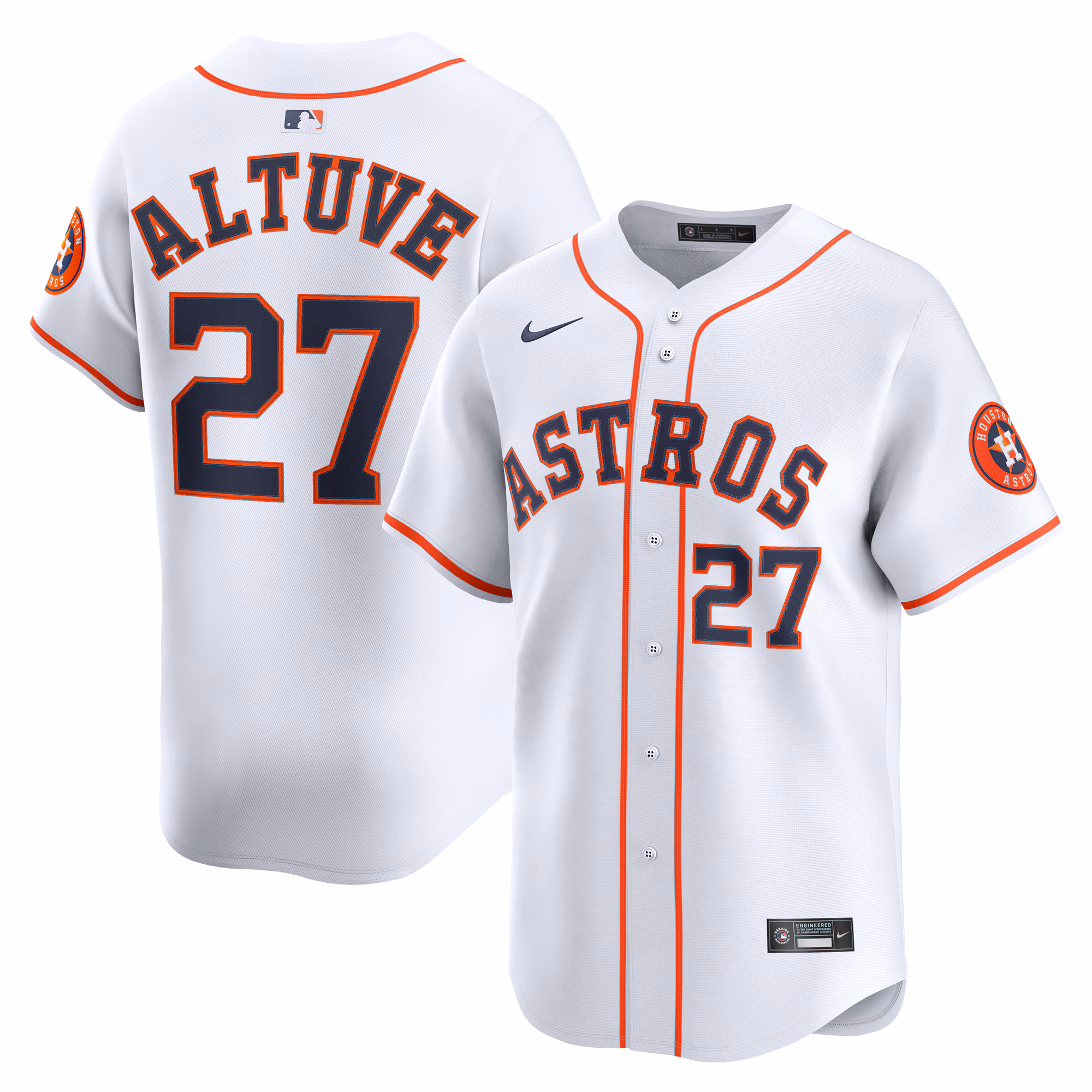 Houston Astros Jose Altuve #27 White Home Limited Player Jersey