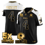 Dak Prescott #4 Dallas Cowboys Time Champions Patch Vapor Limited Gold Jersey - All Stitched