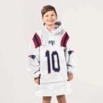 Kid 10 New England Football Unisex Blanket Hoodie