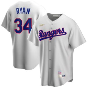 Men's  Texas Rangers #34 Nolan Ryan Home Cooperstown Collection Player White Jersey